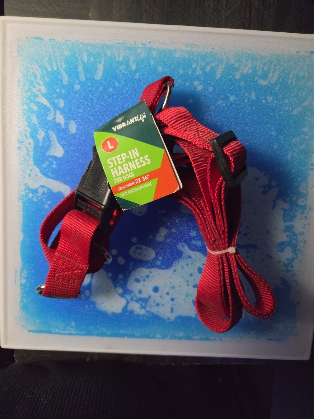 Vibrant Life Step-In Dog Harness - Red Size Large (Fits 22" - 36" Chest)